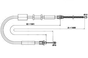 Linka Hamulca Ręcznego Fiat Punto 1.1-1.7d 09.93-0