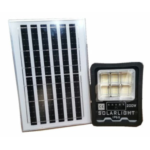 Halogen Solarny Latarnia Led 200W Ip66 Zestaw Rozdzielny Z Pilotem Ir