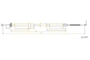 Linka Hamulca Ręcznego Fiat Panda 02/12- Lewy Tył