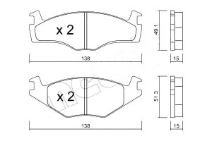 Klocki Hamulcowe Vw Seat Asymetr.15mm Metelli