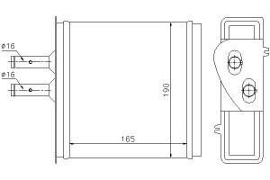 Nagrzewnica (165x190x42) Fiat Punto 1.1-1.7d 09.93