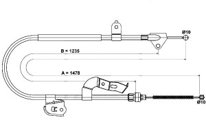 Linka Hamulca Ręcznego Citrone C1 05- Pt Ate