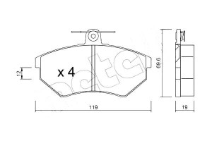 Klocki Hamulcowe Vw Passat 88-96 19mm Metelli