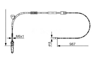 Linka Hamulca Ręcznego Mercedes Przód W168 97-04 B