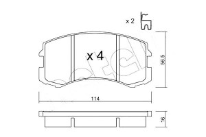 Klocki Hamulcowe Mitsubishi Lancer 03- Metelli