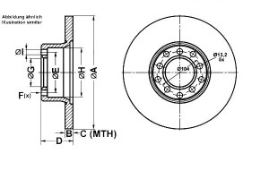Tarcze Hamulcowe 2szt. Mercedes /8 (w114) /8 (w115