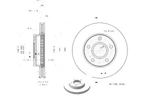 Tarcze Hamulcowe 2szt Ford Scorpio 86-94 Brembo