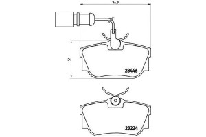 Klocki Hamulcowe Vw T4 99- Tył Z Czuj. Brembo