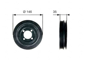 Koło Pasowe Wału Korbowego Opel Astra G 1.7d 02.98