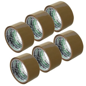 6x Taśma pakowa 48mm/50-tka PLUS - Brązowa