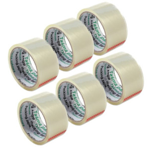 6x Taśma pakowa 48mm/50-tka PLUS - Transparentna