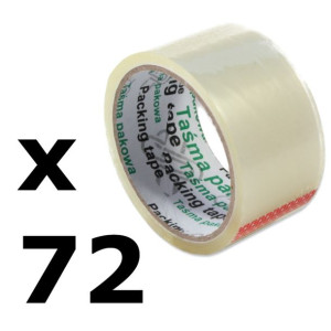 72x Taśma pakowa 48mm/50-tka PLUS - Transparentna