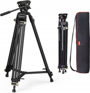 Wytrzymały 186cm Statyw Z Głowicą 360° Do Kamery