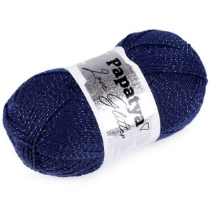 Włóczka Z Lureksem Papatya Love Glitter 100 G - Granatowa