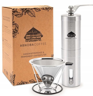 ABNABACOFFEE Młynek Do Kawy Manualny Filtr Zestaw