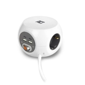 ACT Ładowarka USB Przedłużacz Biurowy Rozgałęźnik