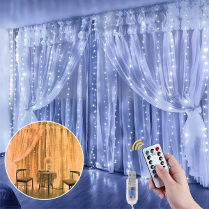 Anpro Kurtyna Świetlna Świąteczna Lampki LED 3x3M