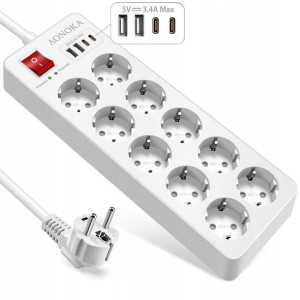 Aonoka Przedłużacz Do Domu Biura Ładowarka USB 3w1