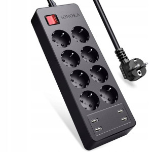 AONOKA Przedłużacz Taśma Listwa Zasilająca USB