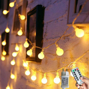 AUGONE Lampki Ozdobne Łańcuch + Pilot 120LED 12m