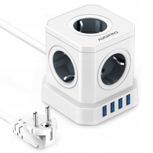 AUOPRO Rozgałęźnik Przedłużacz Gniazdko CUBE USB