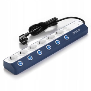 BESTEK Przedłużacz Listwa Zasilacz USB 250V 1,8M