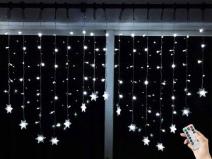 BLOOMWIN Kurtyna Świetlna Płatki Śniegu LED 2x1M