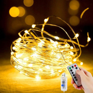 Copper Lampki Światełka Na Drucie Z Pilotem 100LED