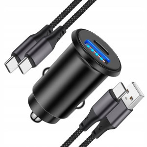 Creapico Ładowarka Samochodowa Dwa Kable USB-C 38W