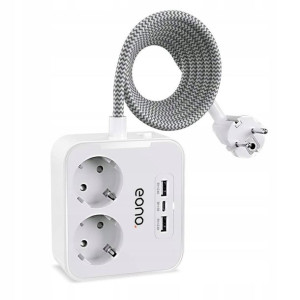 Eono Przedłużacz Listwa Zasilacz Ładowarka USB 5w1