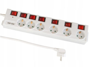FeeSech Listwa Zasilająca Gniazdo Przedłużacz USB