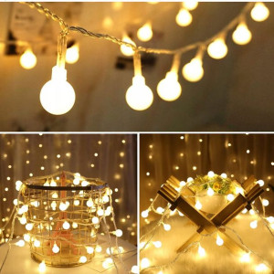 Girlanda Lampki Kule Białe Łańcuch Choinka 100 LED