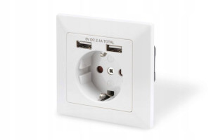 Gniazdo Ładujace Adapter Przedlużacz 2x USB