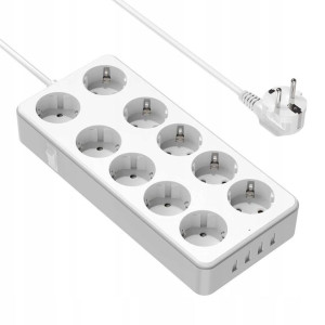 Gogotool Przedłużacz Gniazdo Zasilające 10w1 USB