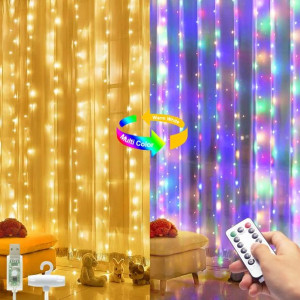 HEPSIDE Lampki Świąteczna Kurtyna Świetlna 3x3M