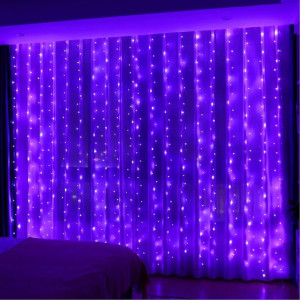 HXWEIY Kurtyna Świetlna Świąteczna Lampki LED 3x3M