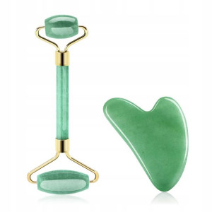 Jade Roller Masaż Twarzy Gua Sha Pielęgnacja 2w1