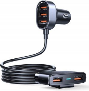 Joyroom Ładowarka Samochodowa USB 5 Portów Kabel
