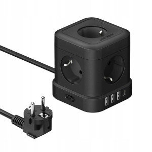 JS Gniazdko Zasilacz Ładowarka Rozgałęźnik USB 9w1