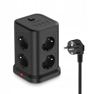 JSVER Rozgałęźnik Przedłużacz Gniazdko Mobilne USB