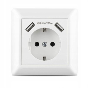 Kaifire Gniazdo Elektryczne Z Ładowarką USB 3w1