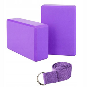 Korkowe Kostki Do Jogi Ćwiczeń 2 szt + Pas 23x15cm