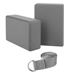 Korkowe Kostki Do Jogi Cwiczen 2 szt + Pas 23x15cm