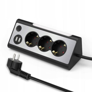 KS Przedłużacz Zasilacz Do Biura LED Ładowarka USB
