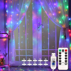 Kurtyna Świetlna Boże Narodzenie Lampki 300 Led