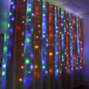 Kurtyna Świetlna Lampki Świąteczne Zasłona 6x3M
