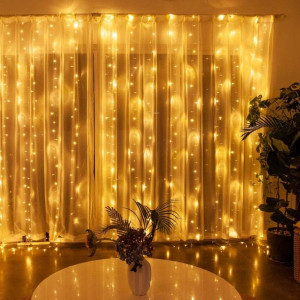 Kurtyna Zasłony Lampki Dekoracyjne Święta 300 LED