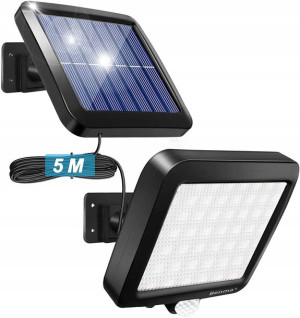Lampa Solarna Na Dom Z Detektorem Ruchu Kabel 5M