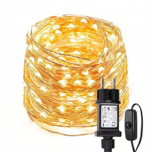 Lampki Choinkowe Z Drutu Święta 100 LED 10M