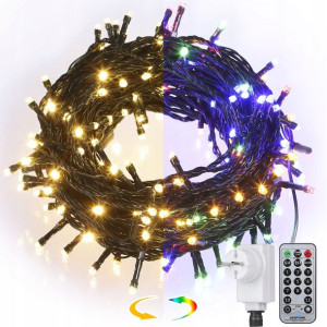 Lampki Łańcuch ZEW WEW Dwukolorowe 2w1 200 LED 24M
